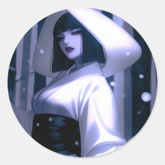 Sticker Rond Reine de glace