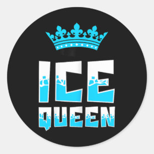 Sticker Rond Reine de glace Graphique Pêche sur glace Pêcheur s