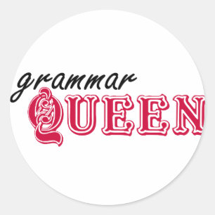 Sticker Rond Reine de grammaire