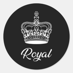 Sticker Rond Reine de la Couronne Princesse Gold Royal Funny Id