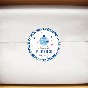 Sticker Rond Reine de la danse grecque Musical disco Enterremen