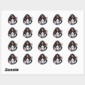 Sticker Rond Reine de l'artisanat chic (Feuille)
