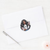 Sticker Rond Reine de l'artisanat chic (Enveloppe)