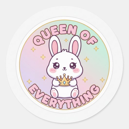 Sticker Rond Reine de tout (Devant)