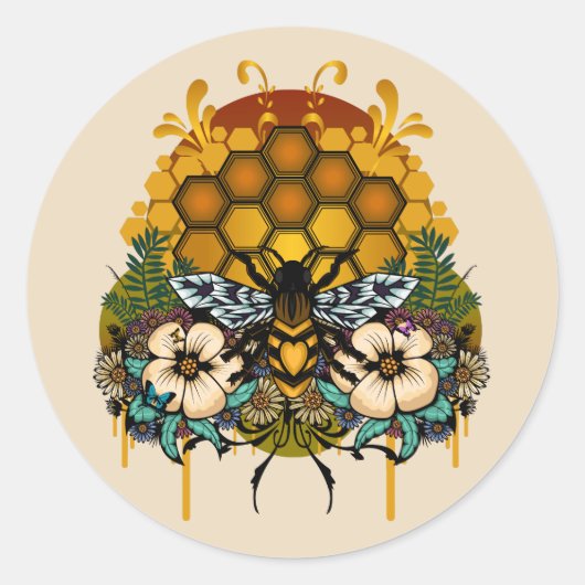 Sticker Rond Reine des abeilles (Devant)