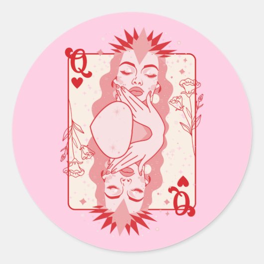 Sticker Rond Reine des Coeurs (Devant)