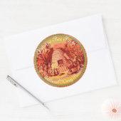 Sticker Rond REINE DES HONEY BEES EN SKEP / BEEKEEPER Circle (Enveloppe)