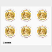 Sticker Rond REINE DES HONEY BEES EN SKEP / BEEKEEPER Circle (Feuille)