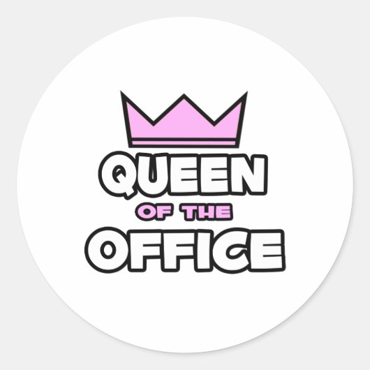 Sticker Rond Reine du Bureau (Devant)