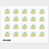 Sticker Rond Reine du Château (Feuille)
