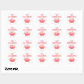 Sticker Rond Reine Du Grill, Rose (Feuille)