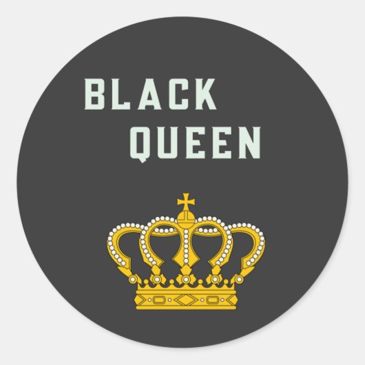 Sticker Rond reine noire (Devant)