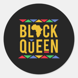 Sticker Rond Reine Noire ! Fierté afro-américaine