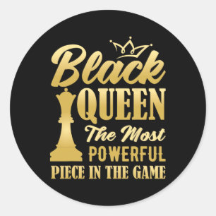 Sticker Rond Reine noire le morceau le plus puissant dans le je