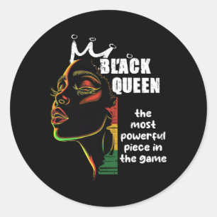 Sticker Rond Reine noire Les échecs les plus puissants Histoire