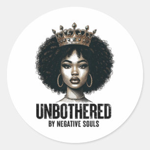 Sticker Rond Reine noire sy impassible Dames afro-américaines 