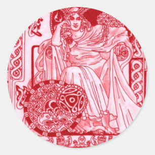 Sticker Rond Reine rouge Corbie
