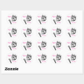 STICKER ROND REINE SALUTATION (Feuille)