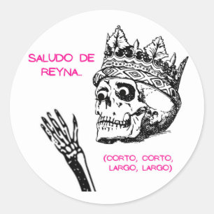 STICKER ROND REINE SALUTATION