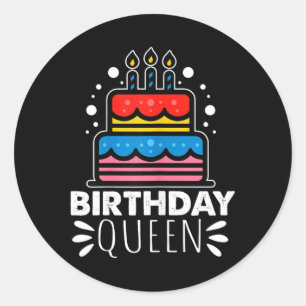 Sticker Rond Reines joyeuses de citations d'anniversaires amusa
