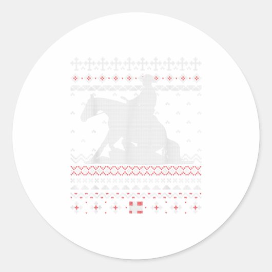Sticker Rond Reining Horse Western Horseback équitation (Devant)