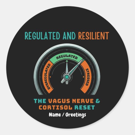 Sticker Rond Réinitialisation du cortisol du nerf vague régulé (Devant)