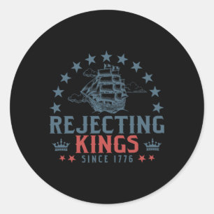 Sticker Rond Rejetant les rois depuis 1776 Liberté Patriotique