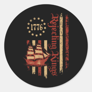 Sticker Rond Rejeter Les Rois Depuis 1776 Drapeau Patriotique U