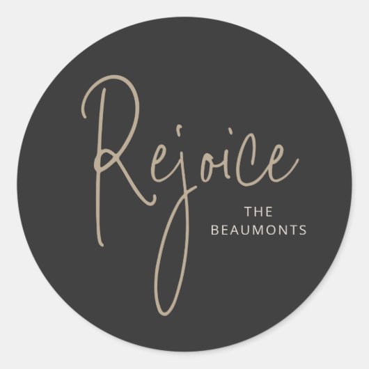 Sticker Rond Rejoignez Holiday Simple Black Gold (Devant)