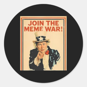 Sticker Rond Rejoignez La Guerre Des Mèmes Trump