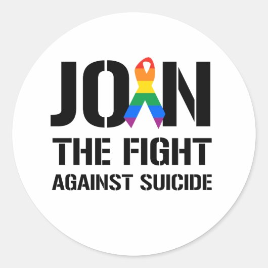 Sticker Rond Rejoignez la lutte contre le suicide gay (Devant)
