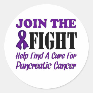 Sticker Rond Rejoignez La Lutte Trouvez Un Traitement Pour Le C