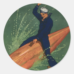 Sticker Rond Rejoignez la Marine