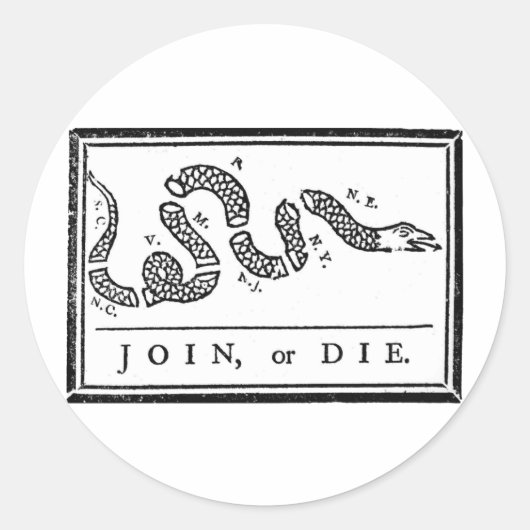 Sticker Rond Rejoindre ou mourir (Devant)