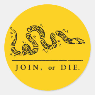 Sticker Rond Rejoindre ou mourir - Libertarien