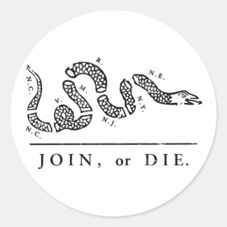 Sticker Rond Rejoindre Ou Mourir - Libertarien