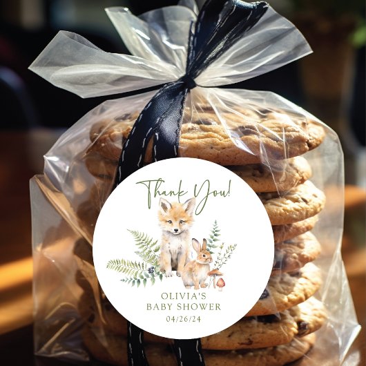 Sticker Rond Réjouissance de la Nature Fête Bébé Renard