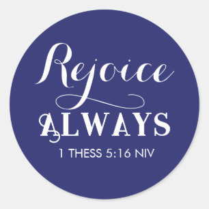 Sticker Rond Réjouissez-vous dans le Seigneur Sainte Bible Vers