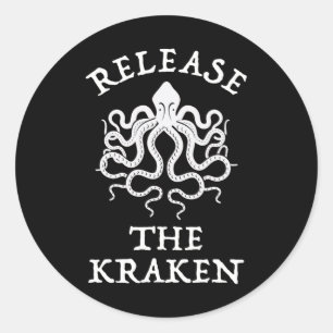 Sticker Rond Relâchez Le Kraken