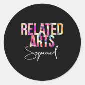 Sticker Rond Related Arts Squad Tie Dye Back To School Apprecia (Devant)