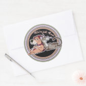 Sticker Rond Relation de chat de chien (Enveloppe)