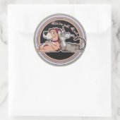 Sticker Rond Relation de chat de chien (Sac)