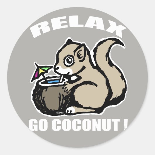 Sticker Rond Relax ! Go Coconut (Devant)