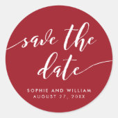 Sticker Rond Relax Script Enregistrer la date Modifiable Couleu (Devant)
