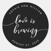 Sticker Rond Relax Script Love est le Mariage de couleurs perso (Devant)