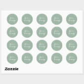 Sticker Rond Relax Script Love est le Mariage de couleurs perso (Feuille)