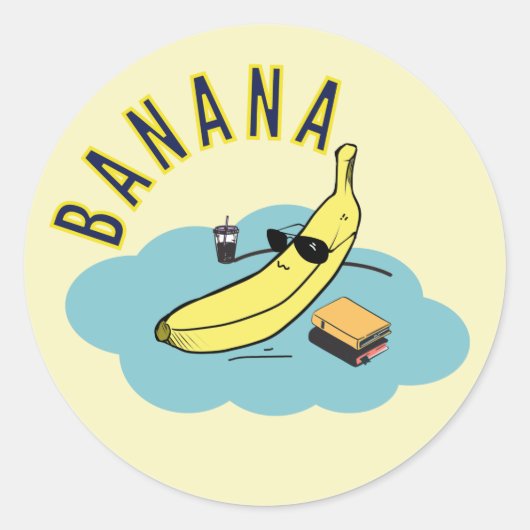 Sticker Rond Relaxez-vous avec la banane (Devant)