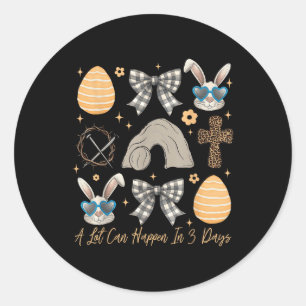 Sticker Rond Religieux De Pâques Beaucoup Peuvent Arriver En 3