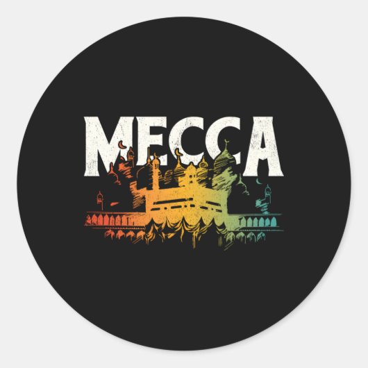 Sticker Rond Religion Allah Islamisme Islamique Abrahamic Mec (Devant)