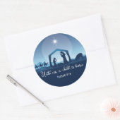 Sticker Rond Religious Christmas Bible Verse Nativity Scene (Enveloppe)